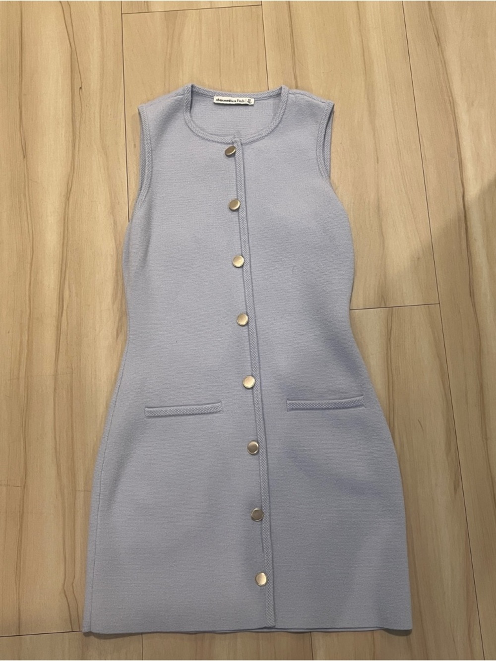 Abercrombie Sleeveless Light Blue Button-Front Knit Dress